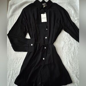 Promesa Black Long Sleeve Shirt Dress